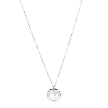 Tiffany Sterling Silver Cross Cutout Pendant Necklace 1 of 5