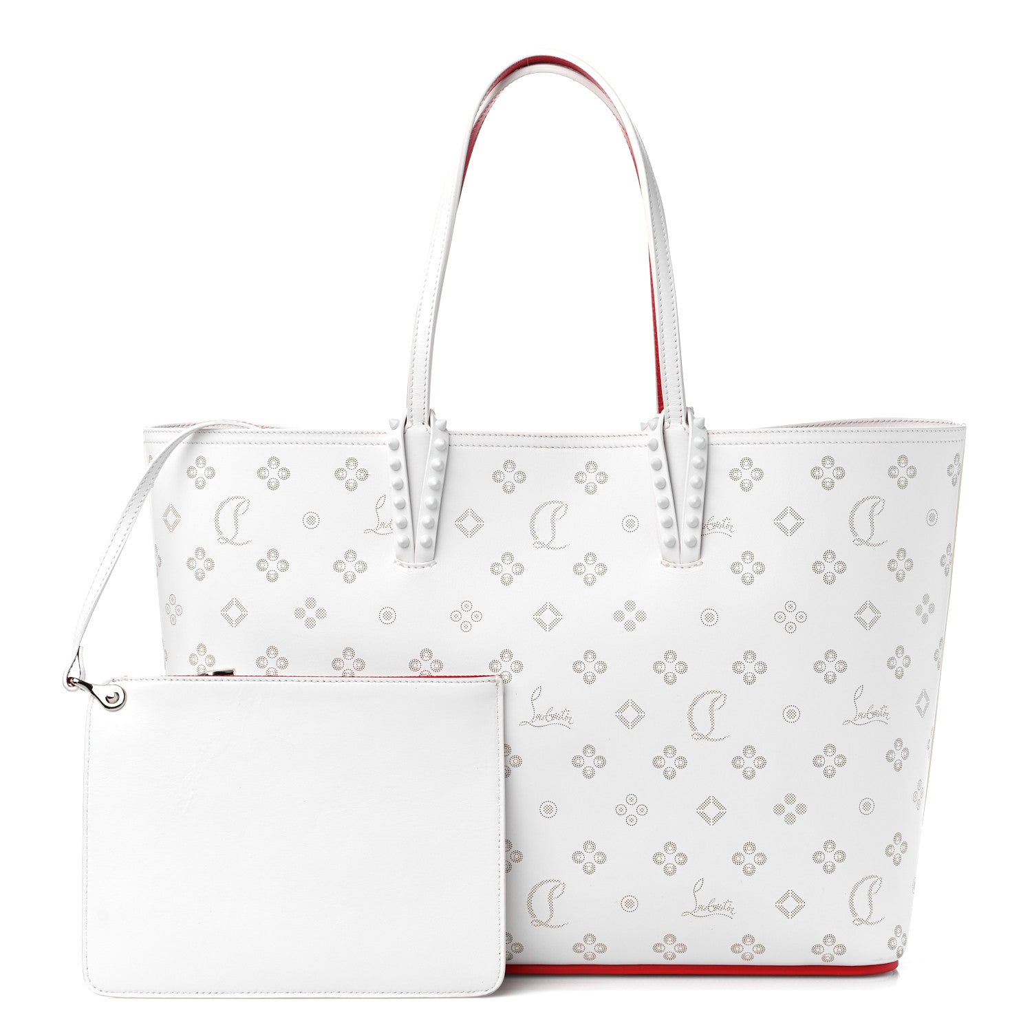 Christian Louboutin Calfskin Loubinthesky East West Cabata Tote White 1 of 10