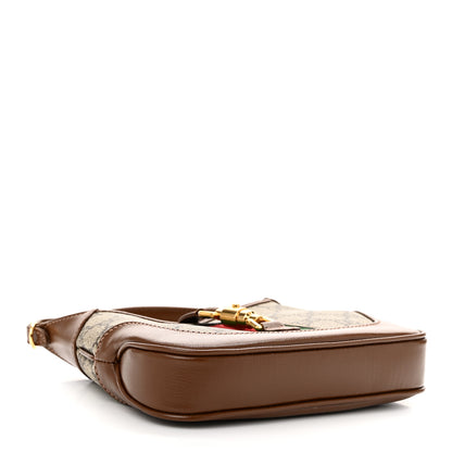 Gucci GG Supreme Monogram Azalea Calfskin Web Mini Jackie 1961 Hobo Beige Ebony Brown Sugar 4 of 11