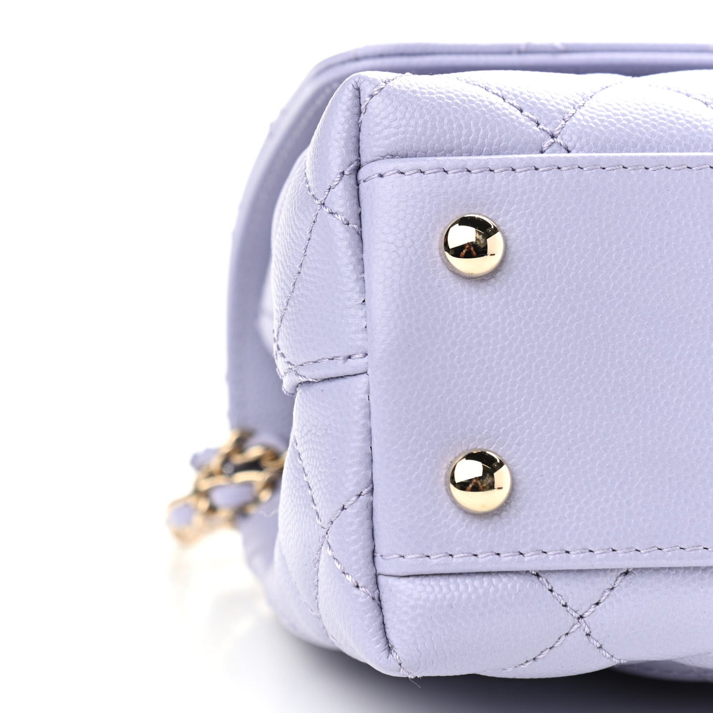 Caviar Quilted Mini Coco Handle Flap Light Purple