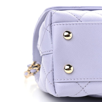 Chanel Caviar Quilted Mini Coco Handle Flap Light Purple 9 of 10