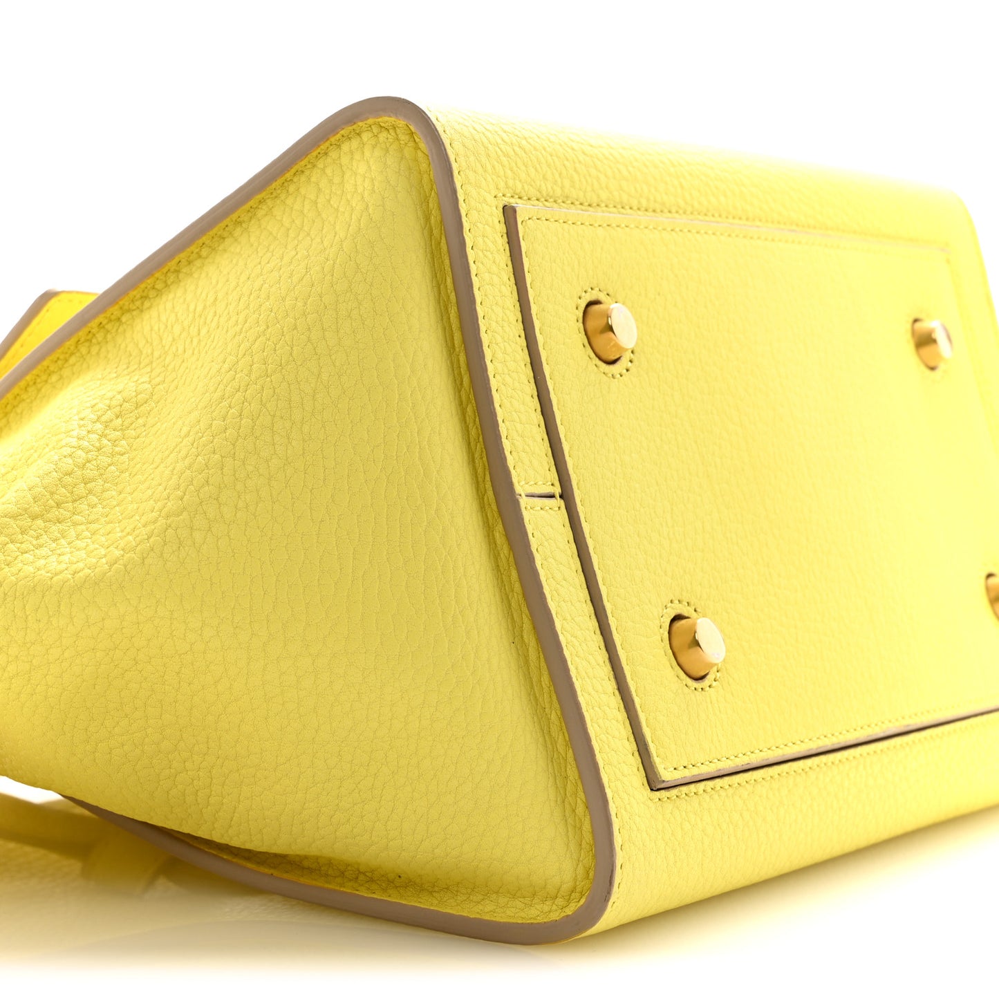 Crisped Calfskin Mini Tie Knot Tote Fluo Yellow