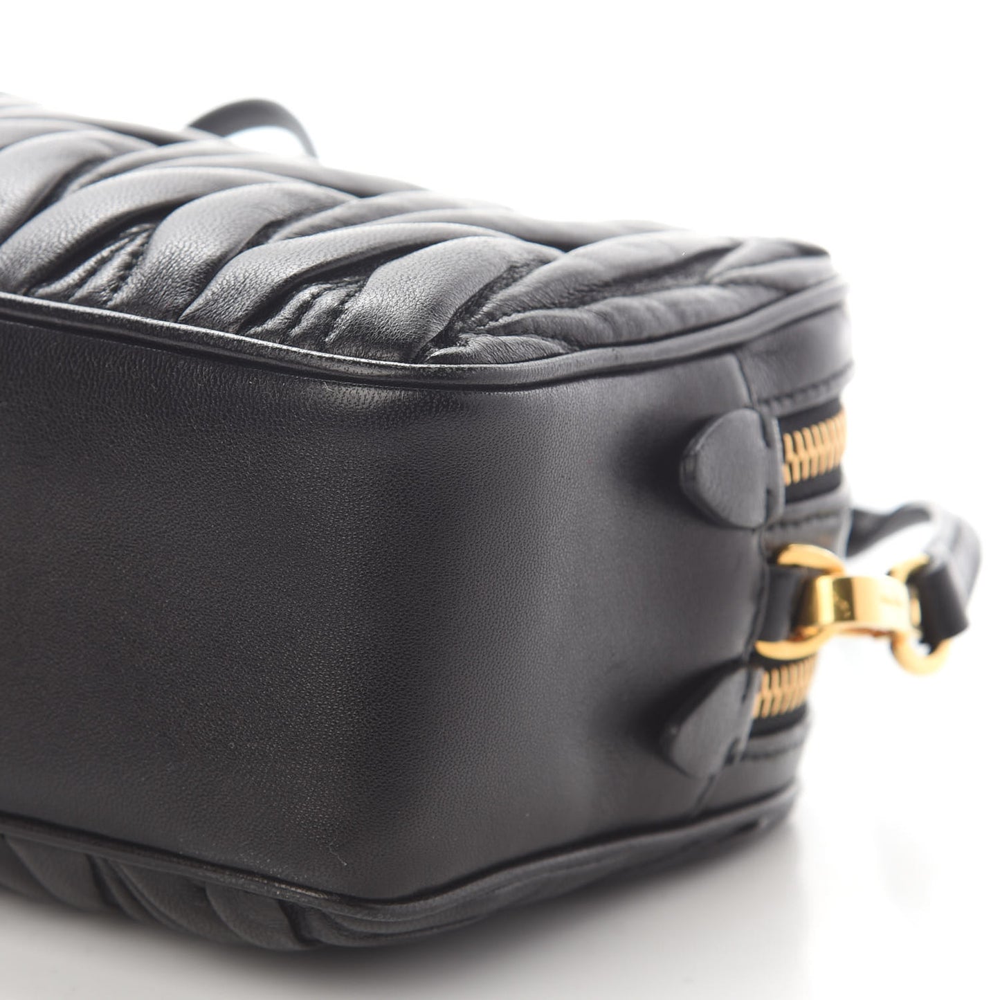 Nappa Matelasse Double Zip Pochette Clutch Black