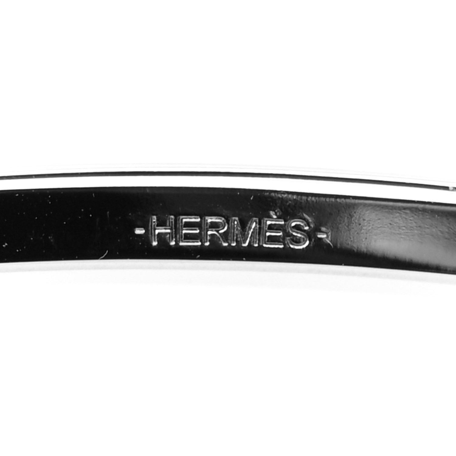 Hermes Palladium Martelee 32mm H Belt Buckle Silver 4 of 4