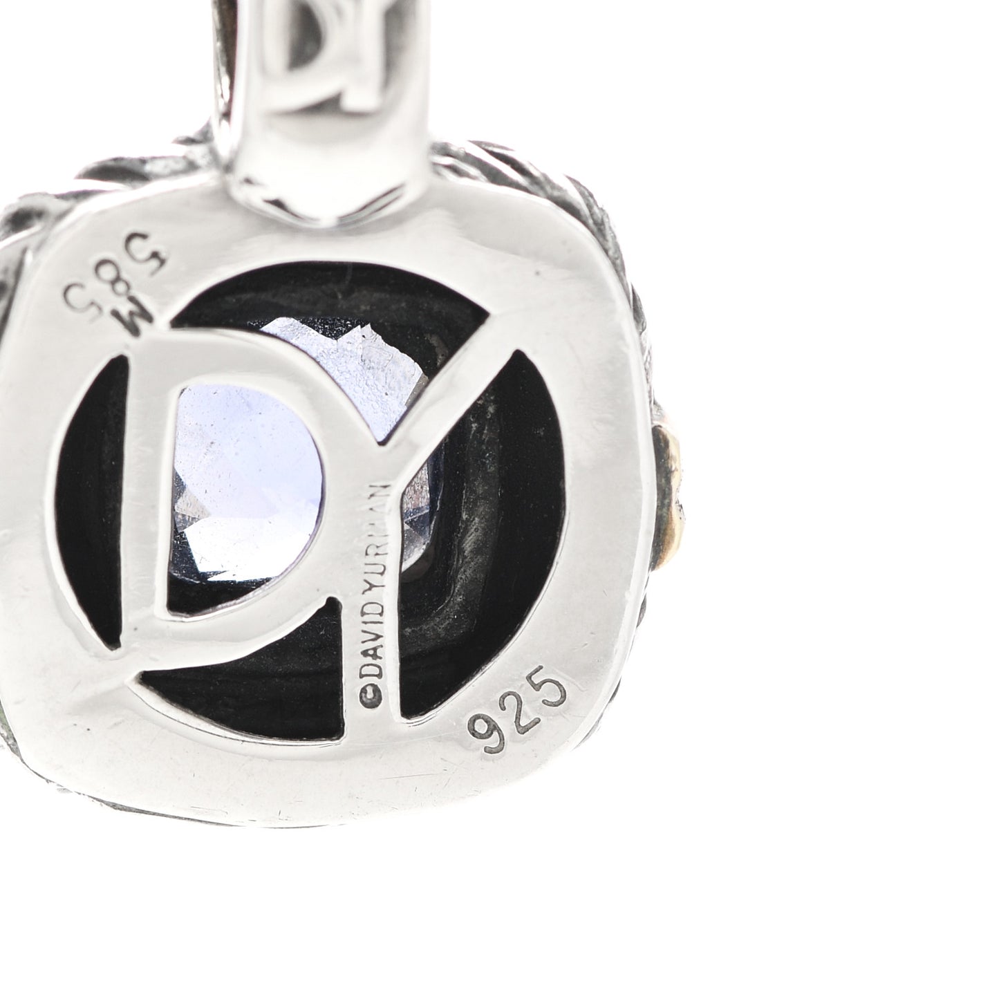 Sterling Silver 14K Yellow Gold Amethyst 7mm Albion Enhancer Pendant