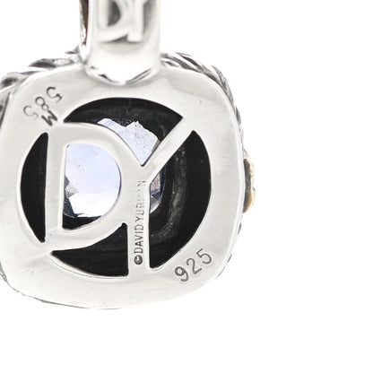 David Yurman Sterling Silver 14K Yellow Gold Amethyst 7mm Albion Enhancer Pendant 3 of 5