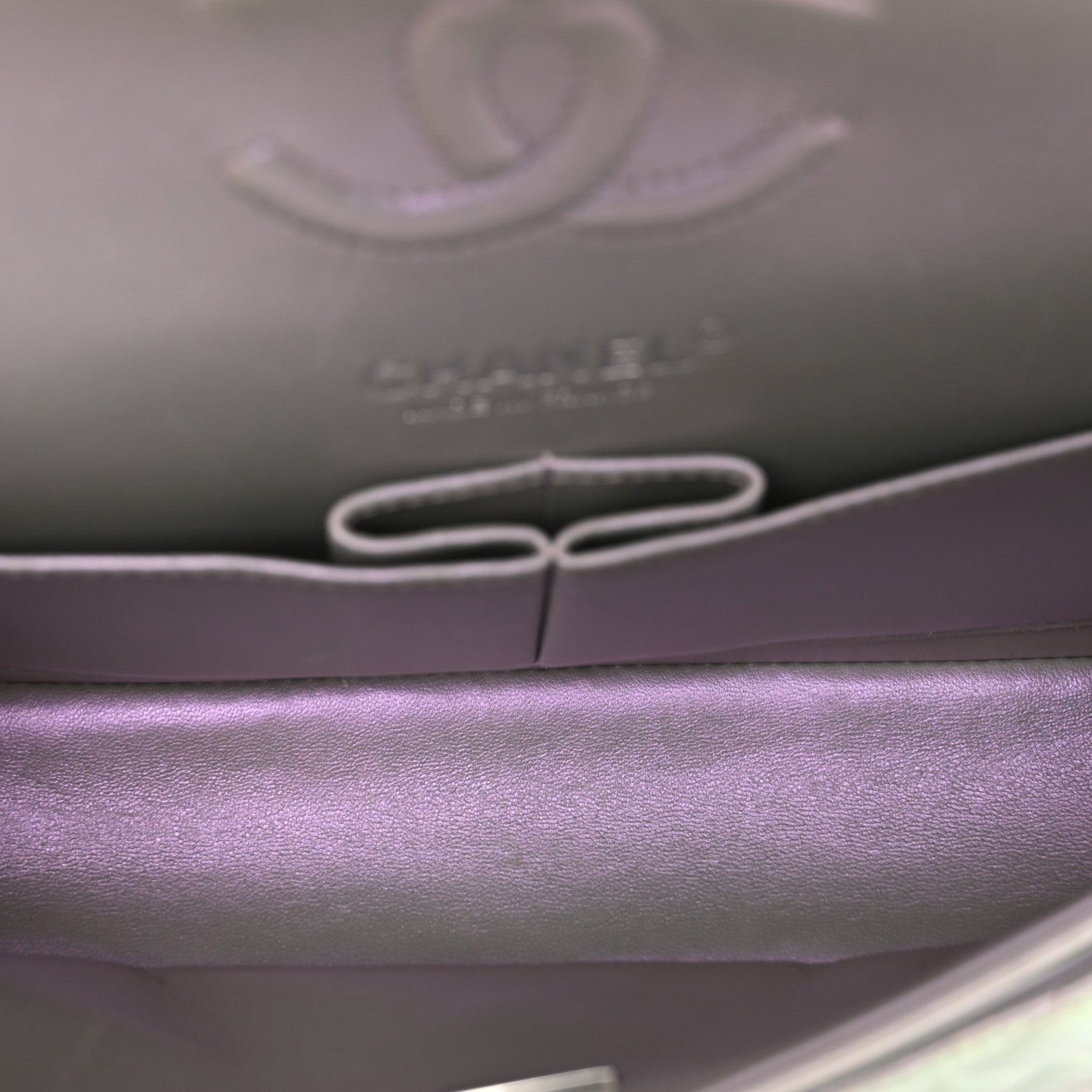 Chanel Iridescent Calfskin Quilted Small Double Flap Light Purple 6 of 12