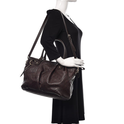 Gucci Guccissima Large Sukey Top Handle Bag Chocolate 2 of 11