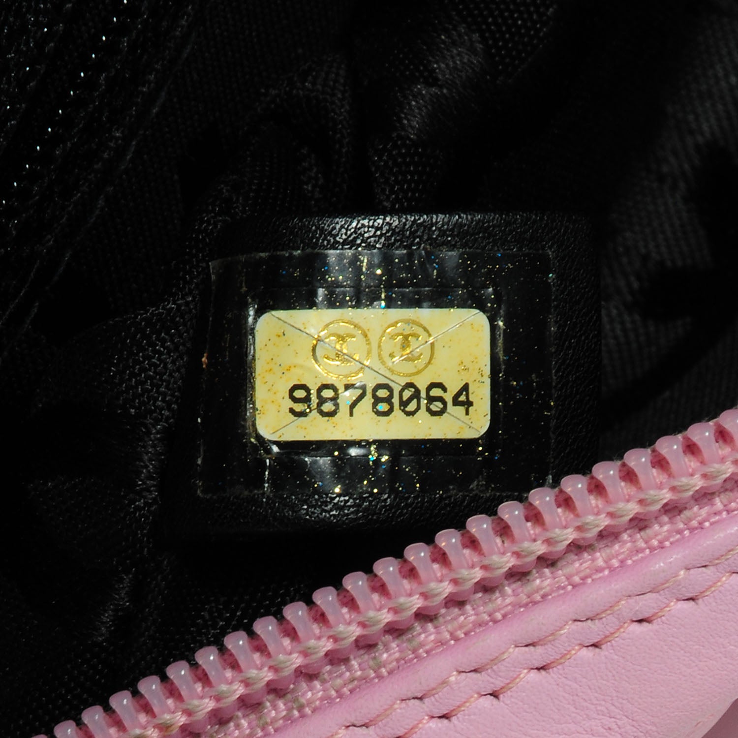 Chanel Calfskin Quilted Cambon Pochette Pink Black 7 of 7