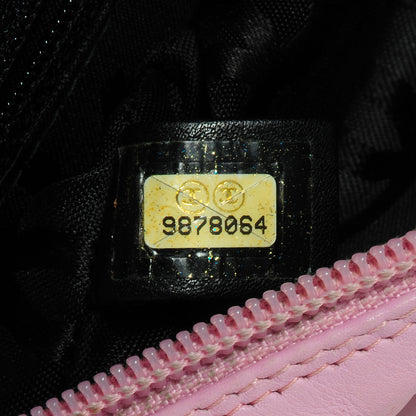 Chanel Calfskin Quilted Cambon Pochette Pink Black 7 of 7