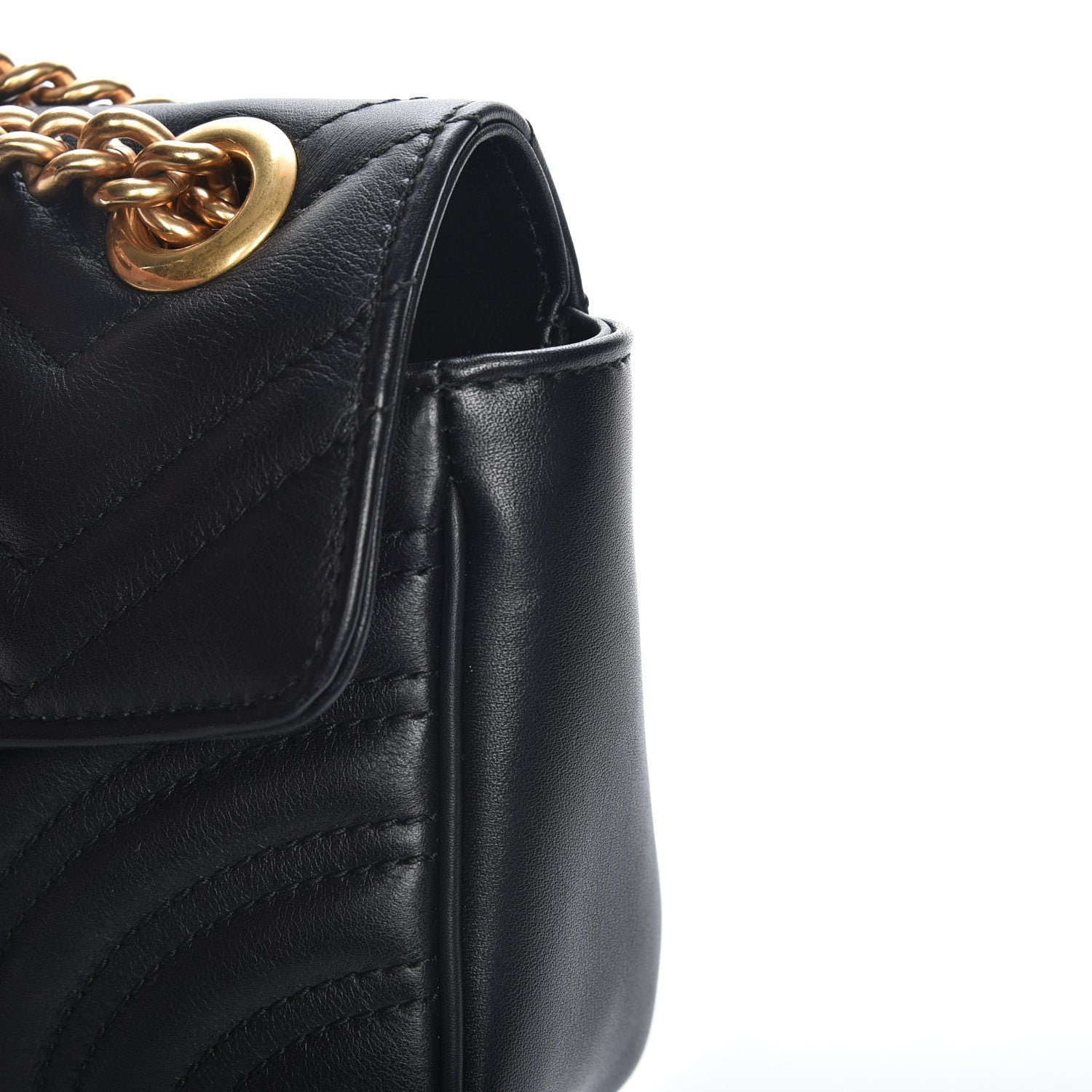 Gucci Calfskin Matelasse Mini GG Marmont Shoulder Bag Black 8 of 8