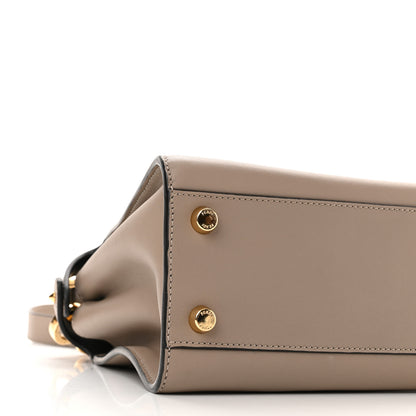 Fendi Vitello Tahiti Burro Medium Peekaboo Iconic Essentially Satchel Tortora Black 8 of 11