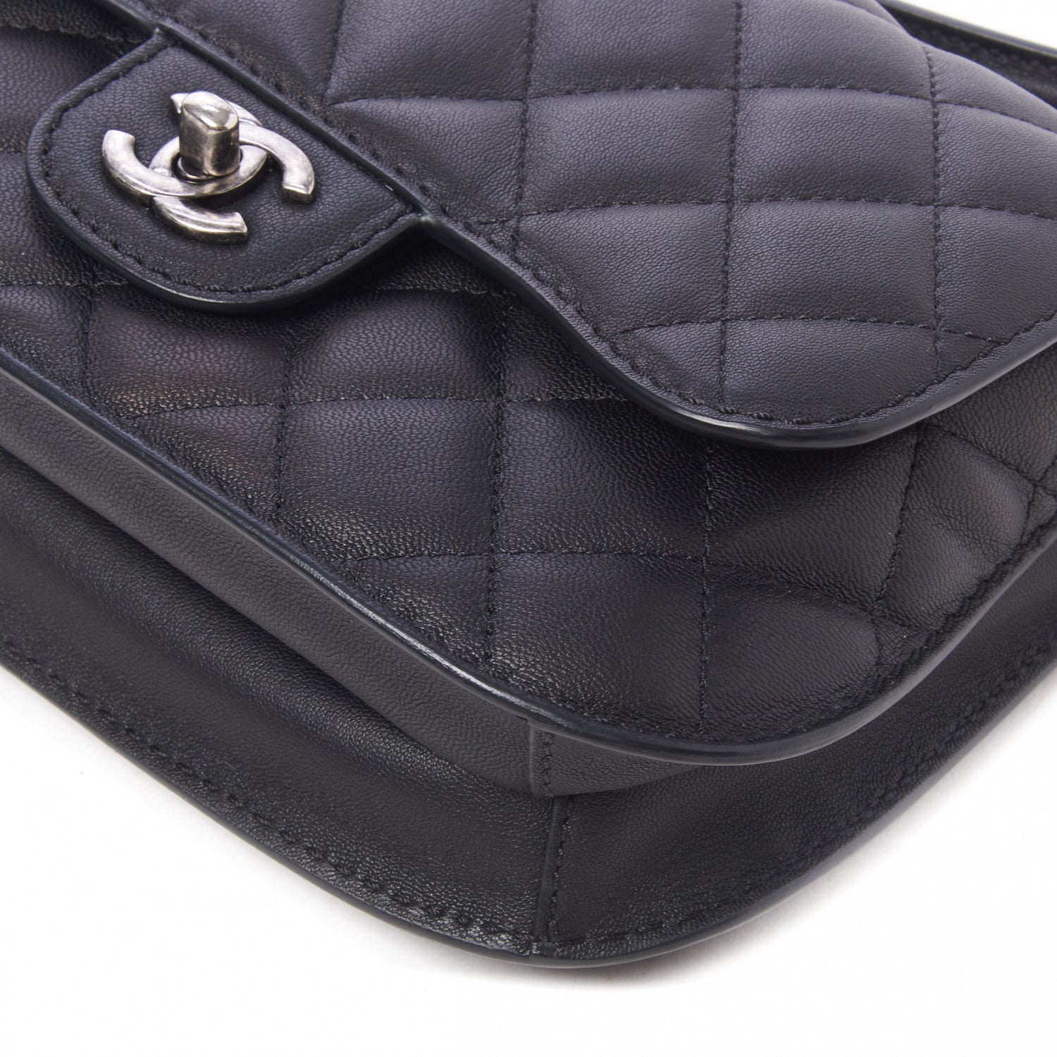Chanel Lambskin Quilted Small Natural CC Flap Black 4 of 11