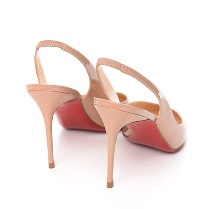 Christian Louboutin Patent Fifi Sling 85 Pumps 39 Nude 4 of 8
