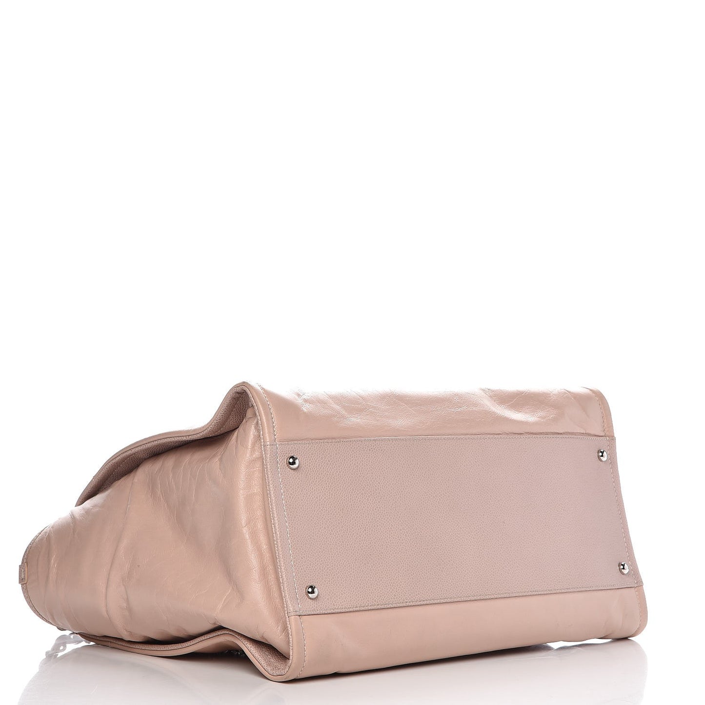 Glazed Calfskin Large Deauville Tote Light Pink
