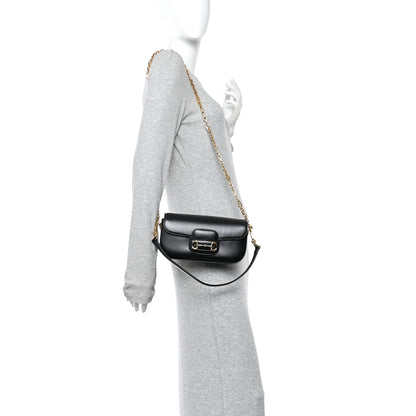 Gucci Azalea Calfskin Small Horsebit 1955 Chain Shoulder Bag Black 2 of 14