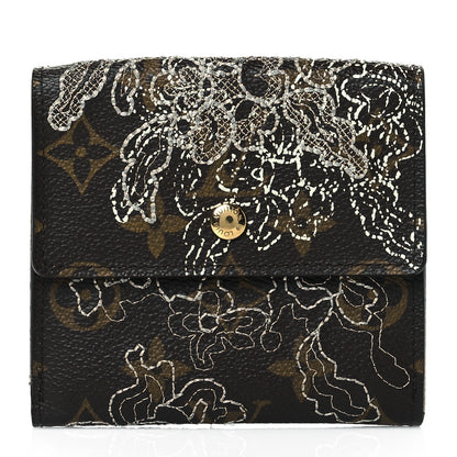 Louis Vuitton Monogram Dentelle Elise Wallet Silver 1 of 8