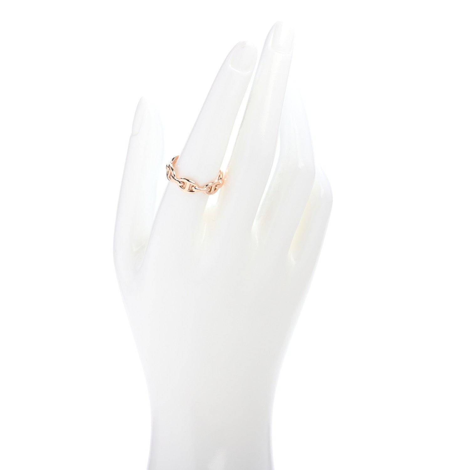 Hermes 18K Rose Gold PM Chaine D'Ancre Enchainee Ring 58 8.25 2 of 5