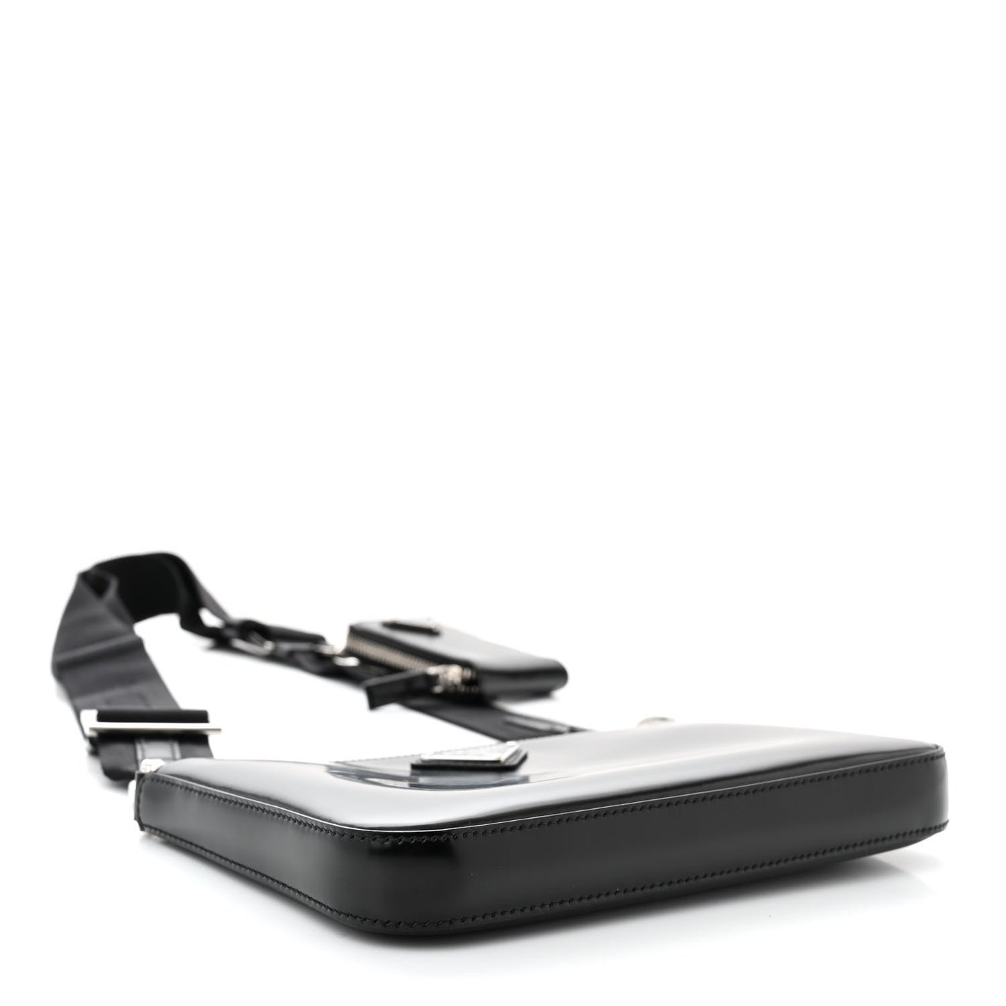 Spazzolato Pocket Pouch Shoulder Bag Black