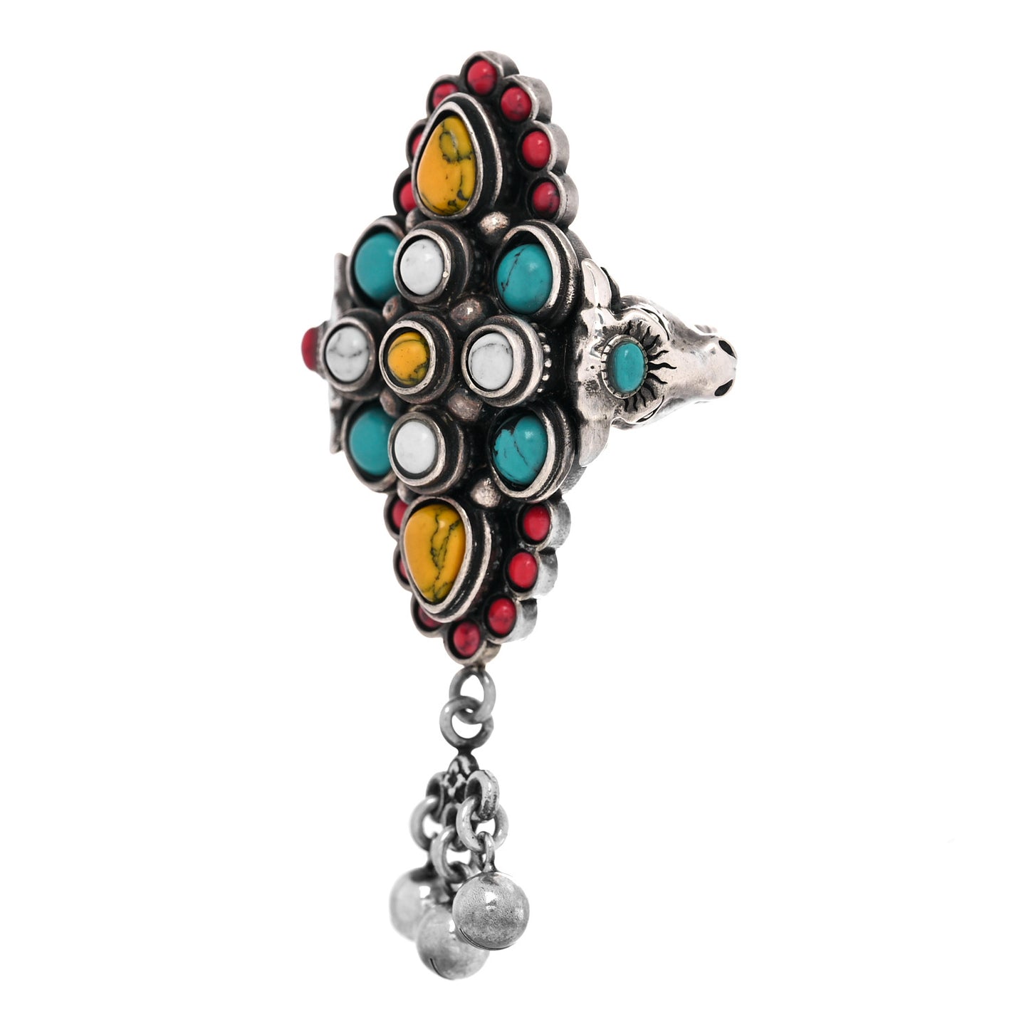 Sterling Silver Howlite Anger Forest Ring 50 5.25