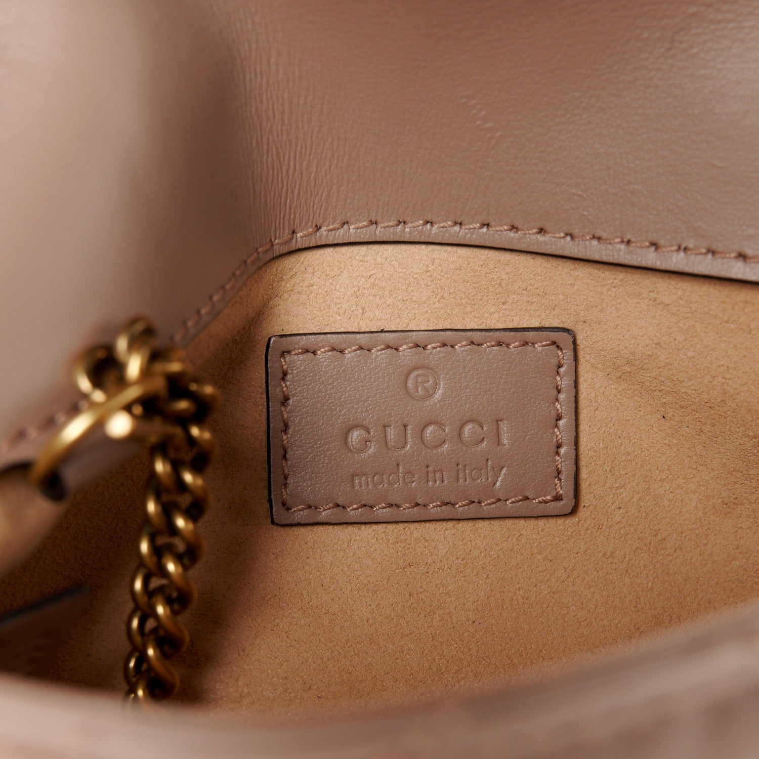 Gucci Calfskin Matelasse Super Mini GG Marmont Shoulder Bag Porcelain Rose 6 of 10