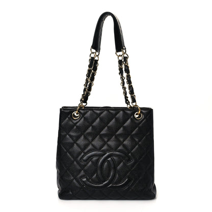 Chanel Caviar Quilted Petit Shopping Tote PST Black 1 of 10