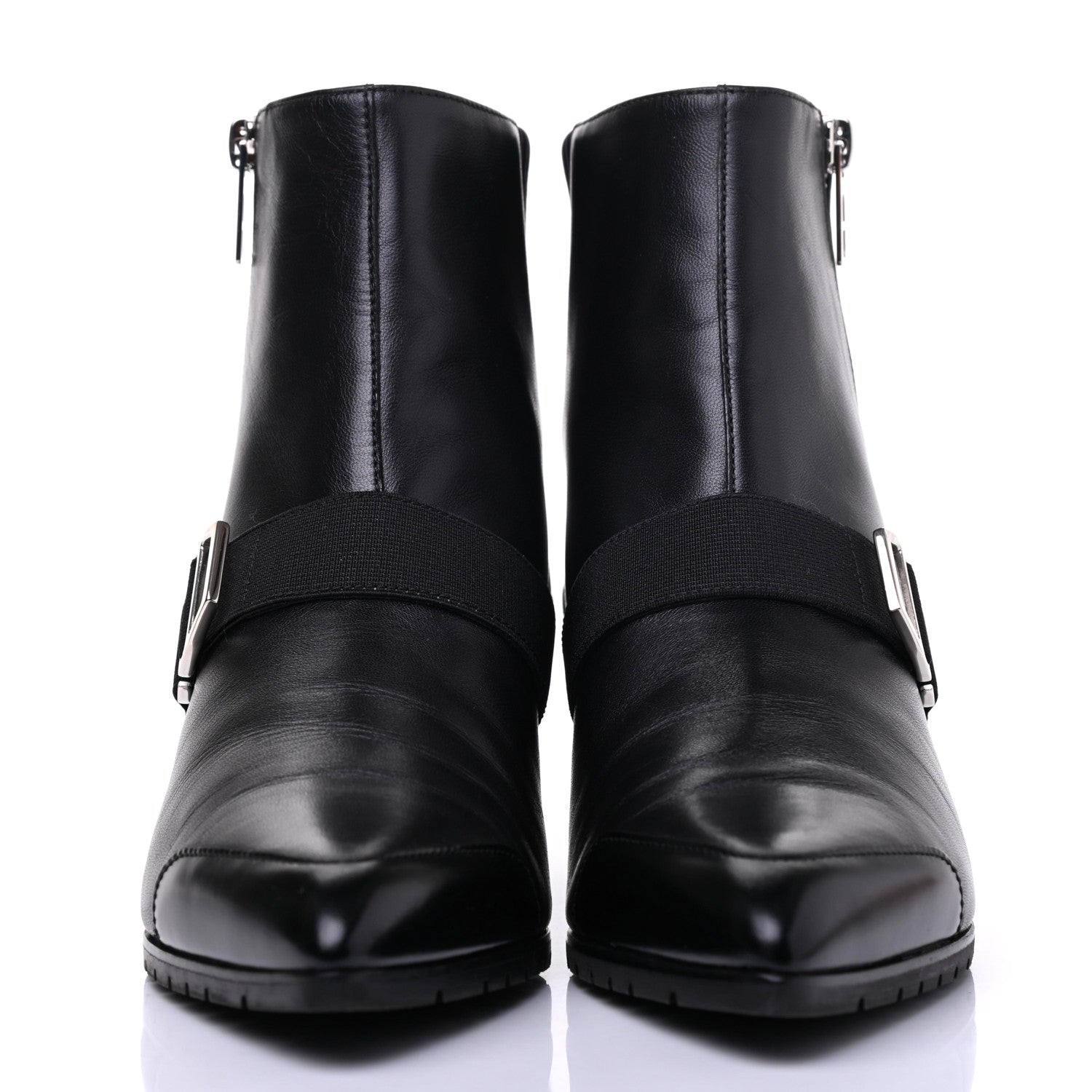 Hermes Tuscan Calfskin Technical Canvas Shocky Ankle Boots 38 Black 2 of 10