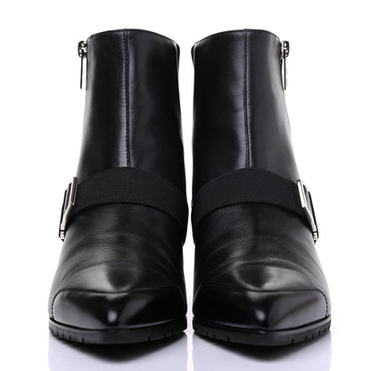 Hermes Tuscan Calfskin Technical Canvas Shocky Ankle Boots 38 Black 2 of 10