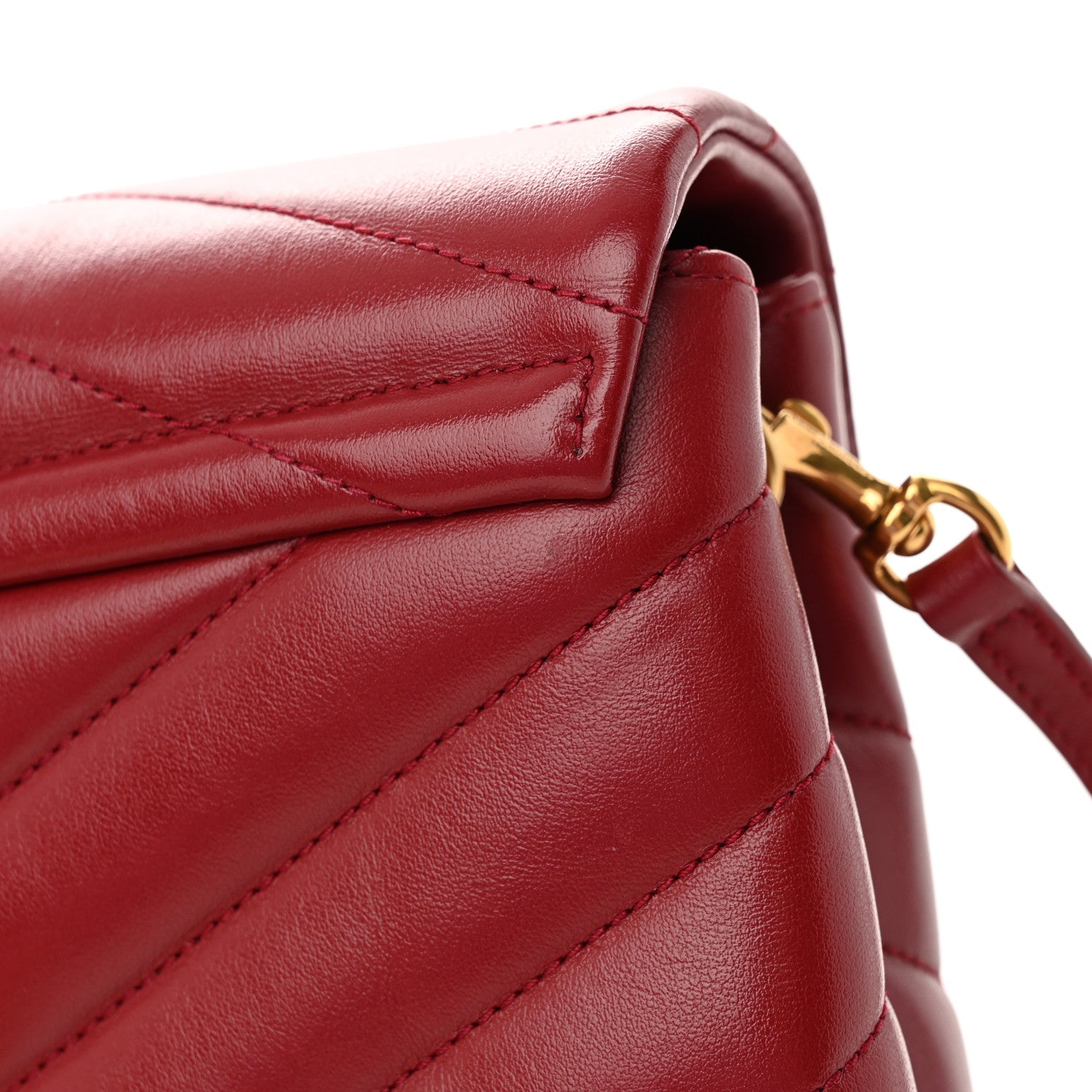 Saint Laurent Calfskin Y Quilted Monogram Toy Loulou Crossbody Bag Rouge 17 of 19