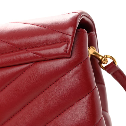 Saint Laurent Calfskin Y Quilted Monogram Toy Loulou Crossbody Bag Rouge 17 of 19