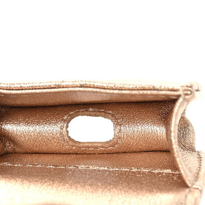 Chanel Metallic Lambskin Quilted Round Clip On Coin Purse Airpods Case Gold 5 of 13