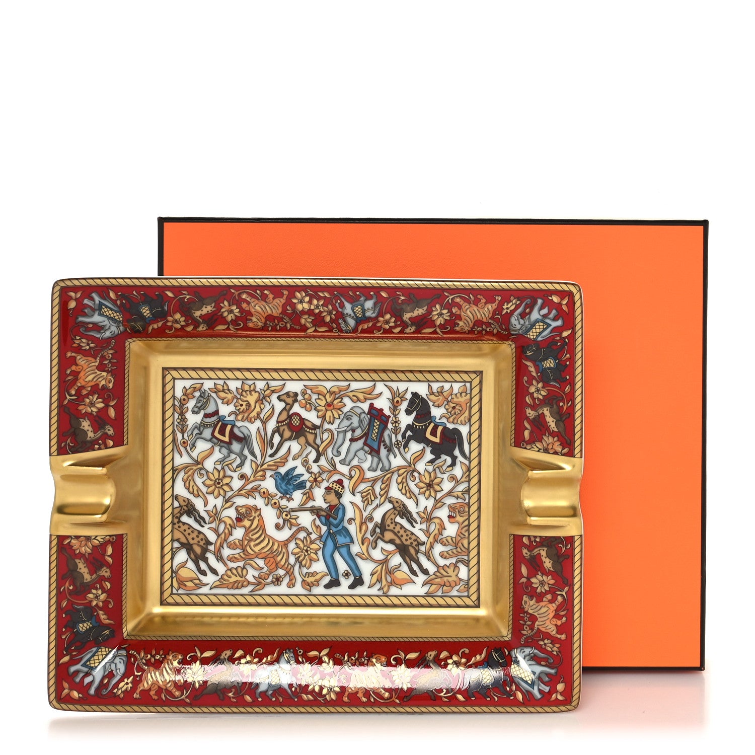 Hermes Porcelain Chassee En Inde Ashtray 7 of 7