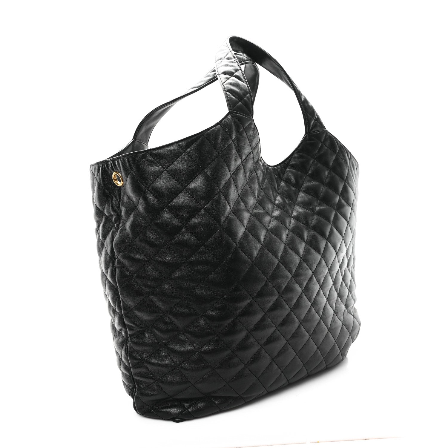 Saint Laurent Lambskin Quilted Maxi Icare Shopping Tote Black 4 of 14