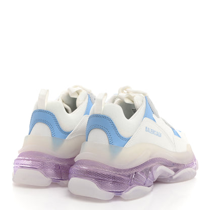 Balenciaga Fabric Mesh Clear Sole Womens Triple S Sneakers 40 Light Blue Grey Lilac White 4 of 8