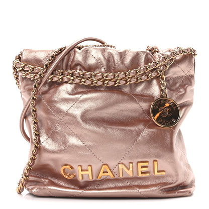 Chanel Metallic Calfskin Quilted Mini Chanel 22 Copper 1 of 10