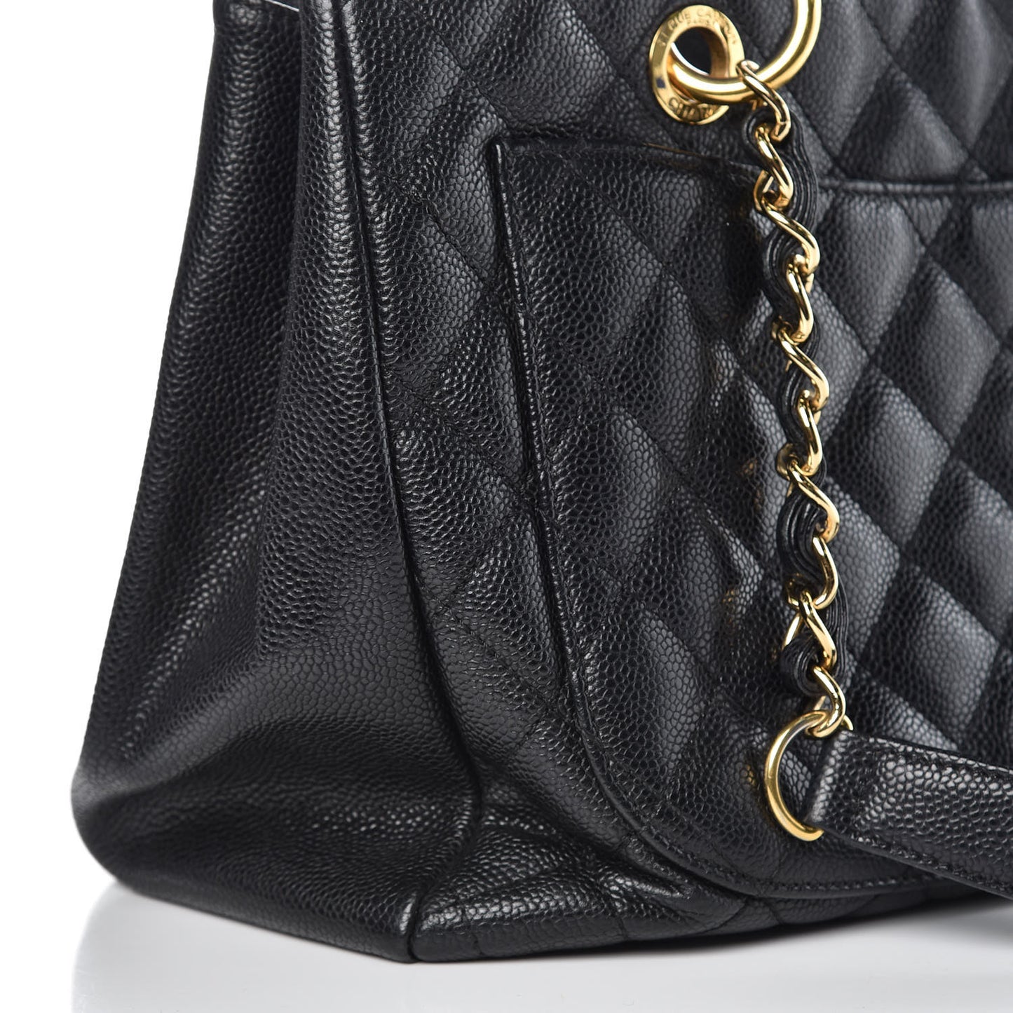 Caviar Quilted Grand Shopping Tote GST Black