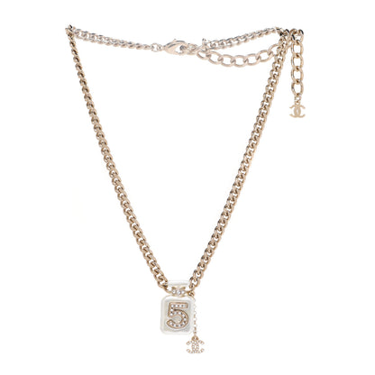 Chanel Resin Crystal CC No 5 Perfume Bottle Necklace 3 of 6