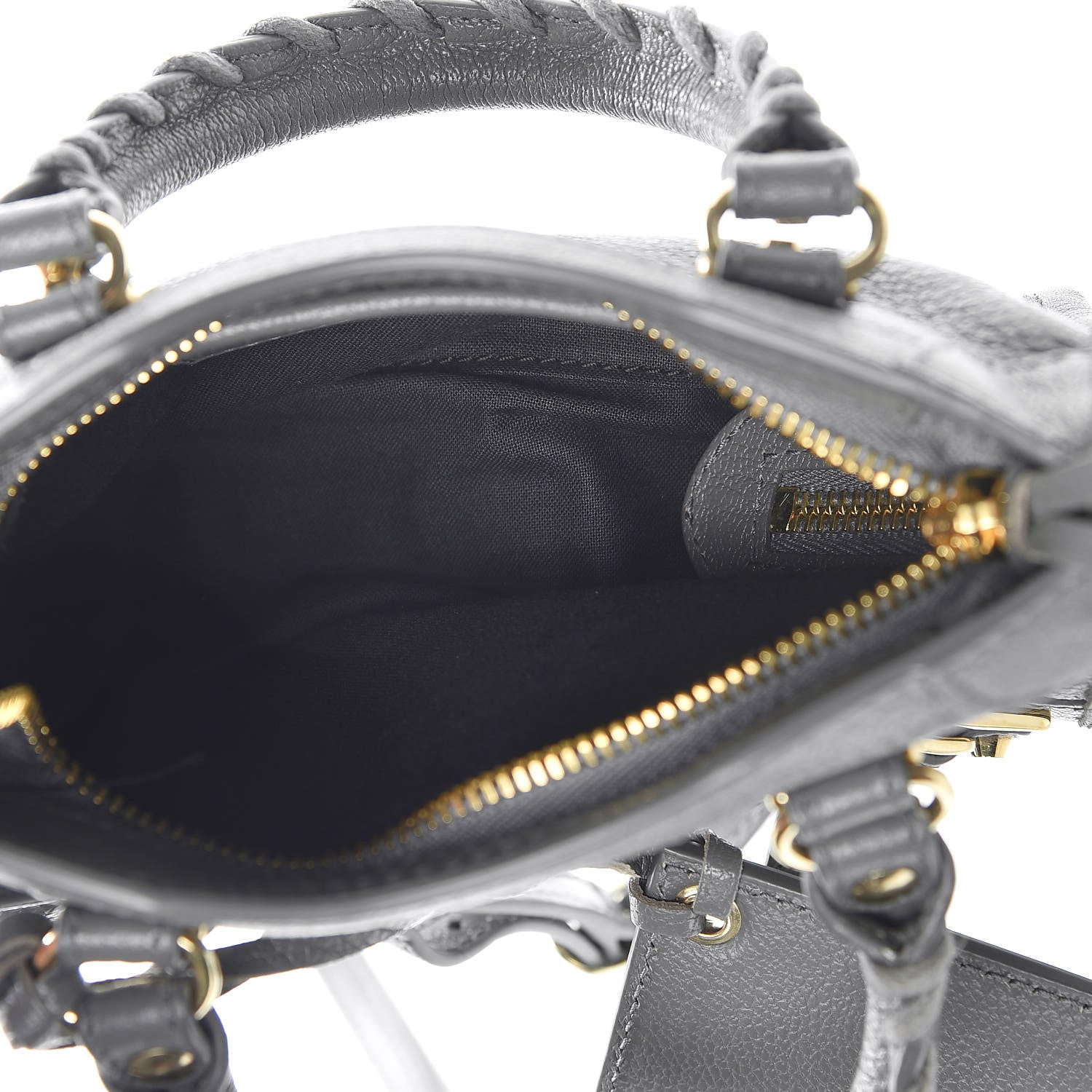 Balenciaga Chevre Gold Metallic Edge Hardware Nano City Gris Acier 5 of 10