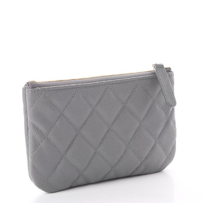 Chanel Caviar Quilted Small Cosmetic Case Grey 2 of 6