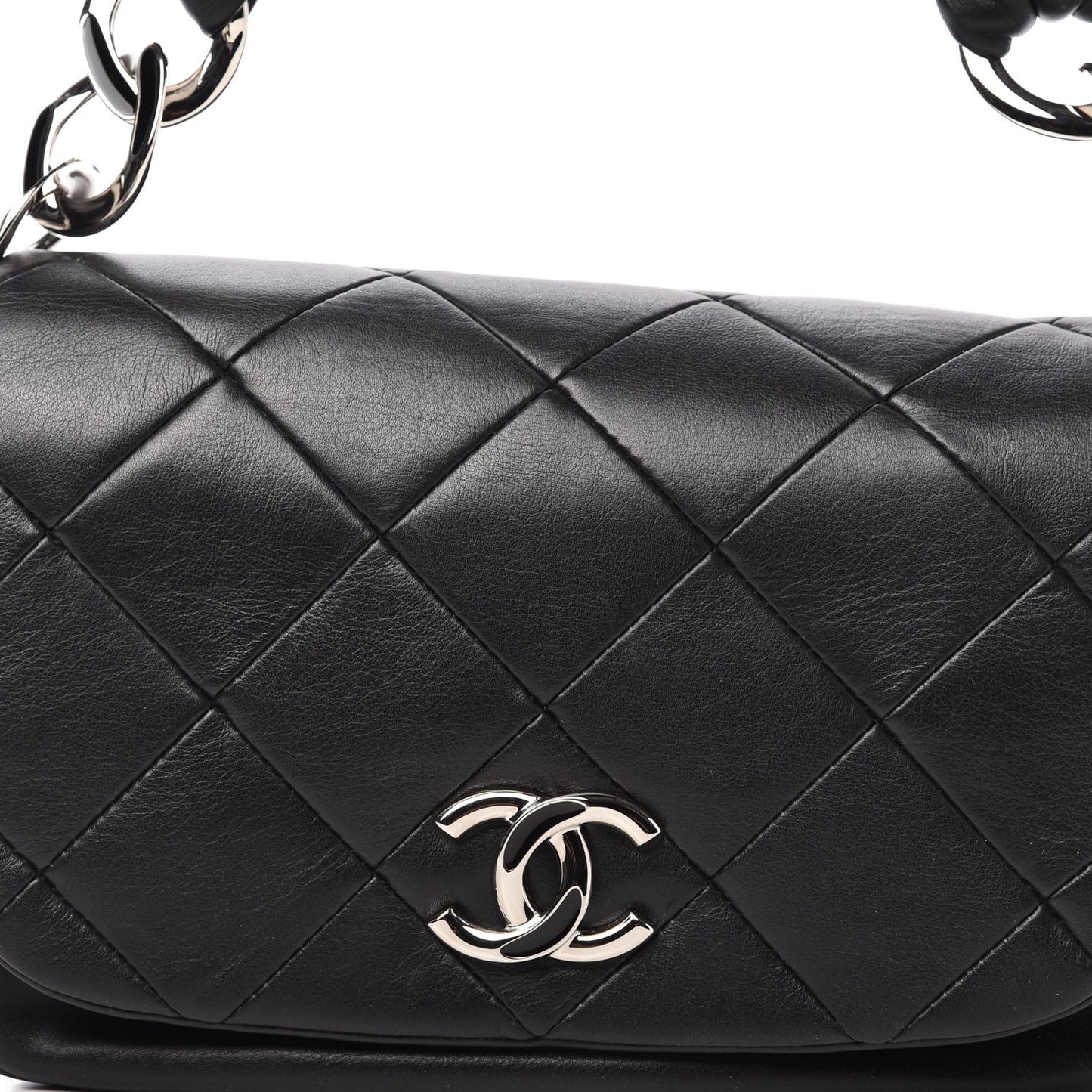 Lambskin Quilted Flap Bag Black