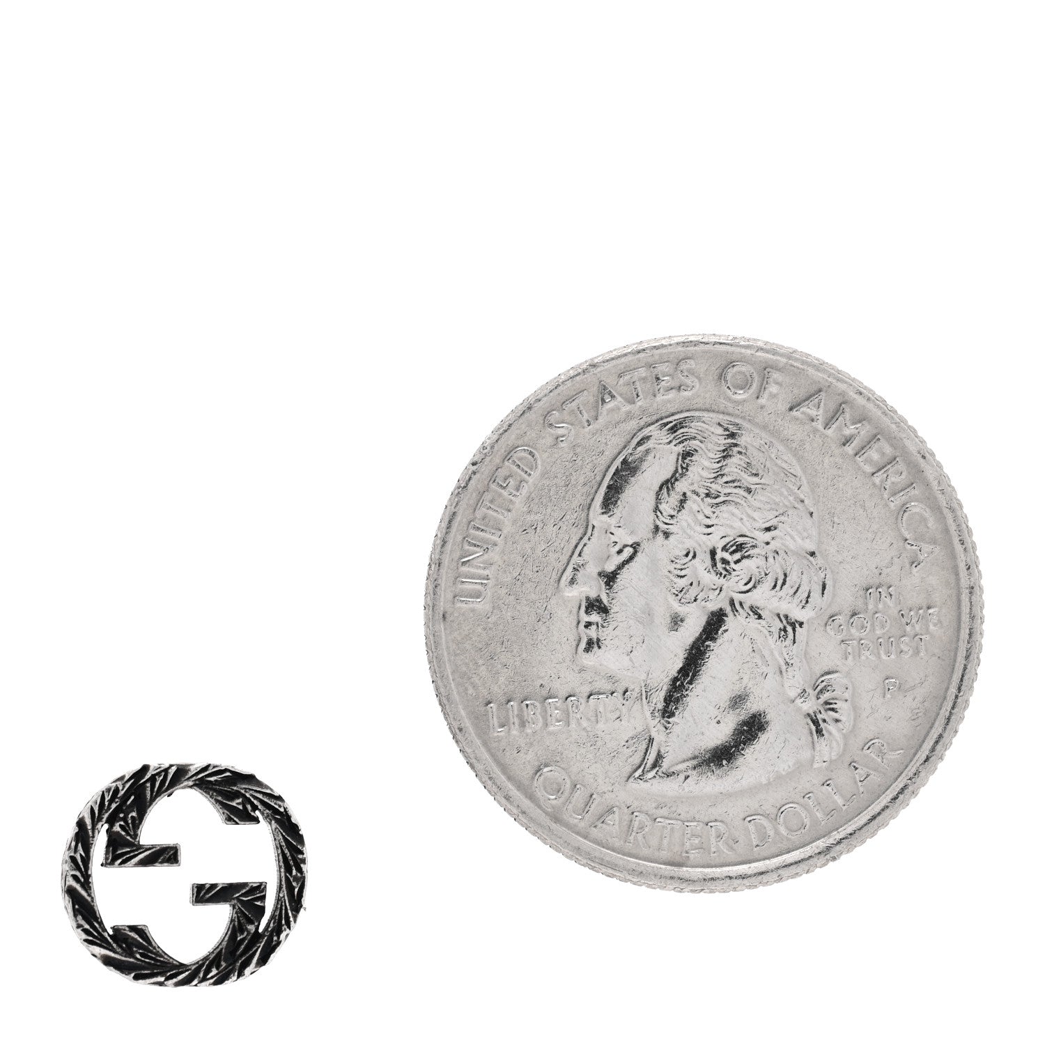 Gucci Sterling Silver Textured Interlocking G Single Stud Earring 2 of 6