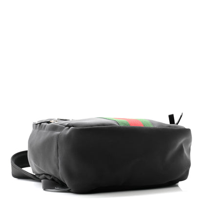 Gucci Techno Canvas Appia Calfskin Web Tote Backpack Black 4 of 12
