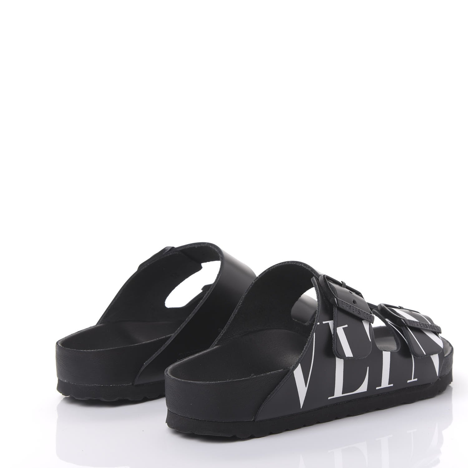 Valentino Garavani Calfskin VLTN Birkenstock Slide Sandals 37 Black 4 of 7