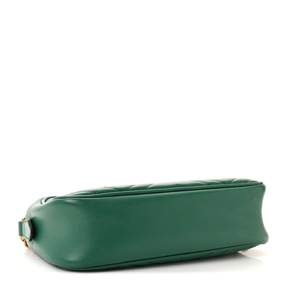 Gucci Calfskin Matelasse Small GG Marmont Chain Shoulder Bag Emerald Green 4 of 10