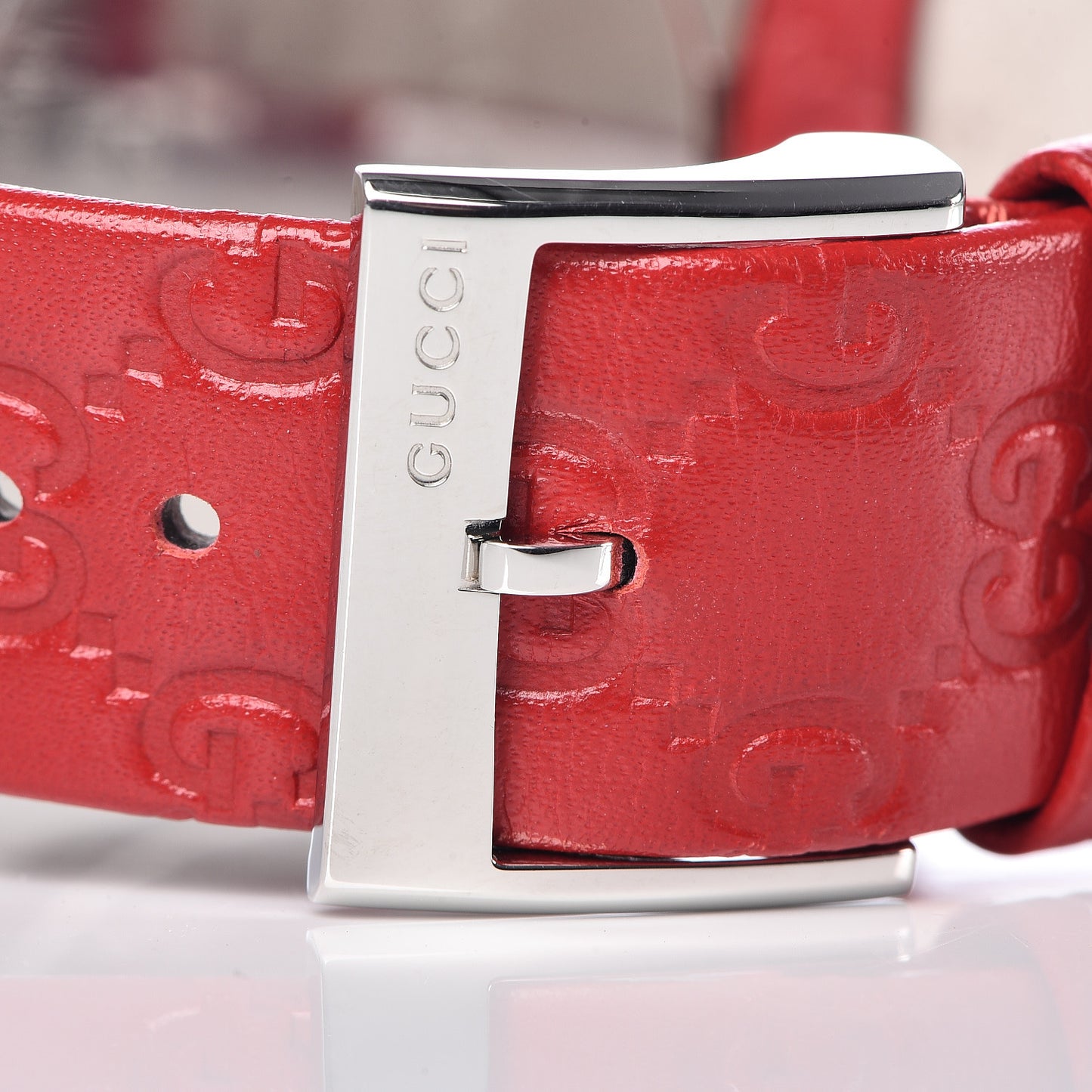 Stainless Steel Calfskin 36mm U-Play Quartz Watch Red