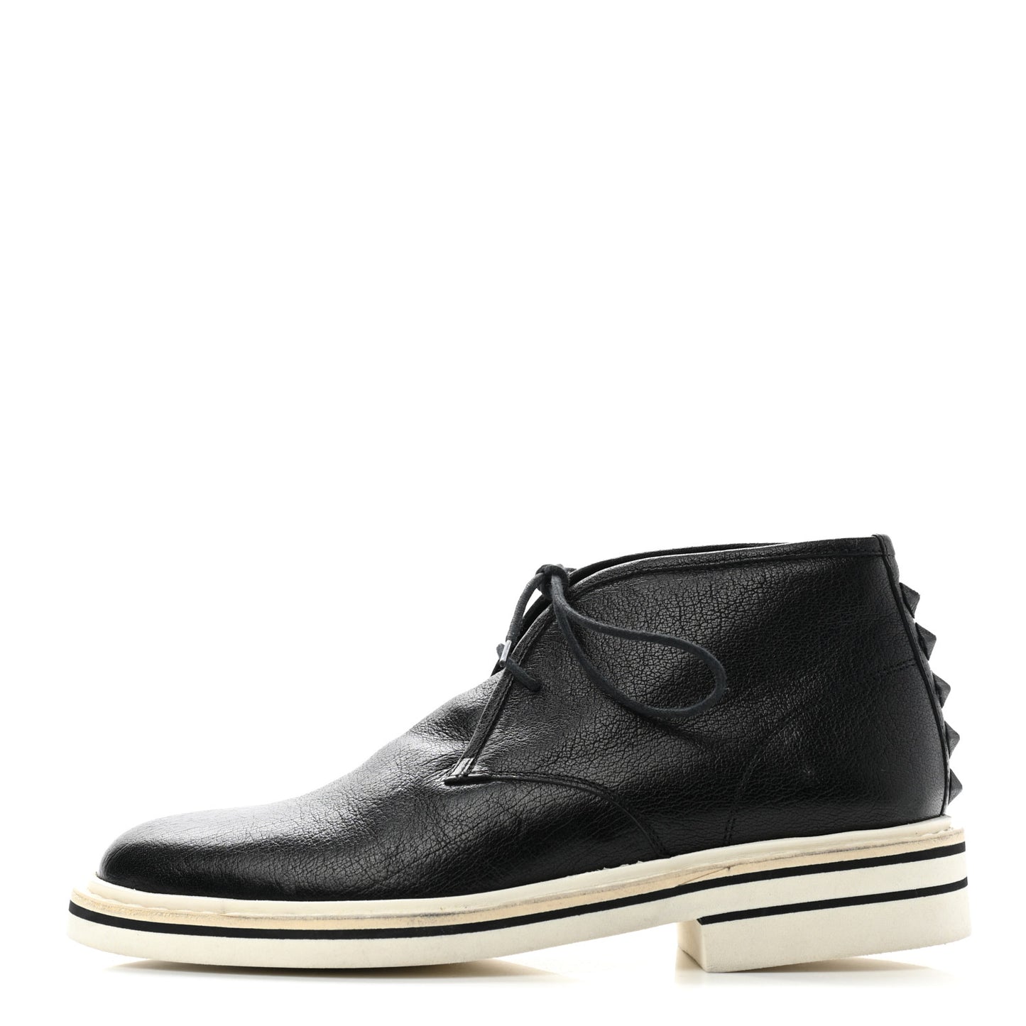 Calfskin Oxford Mid Rise Desert Ankle Boots 39.5 Black