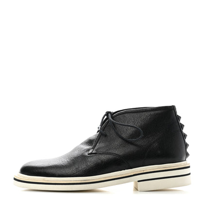 Valentino Garavani Calfskin Oxford Mid Rise Desert Ankle Boots 39.5 Black 1 of 9