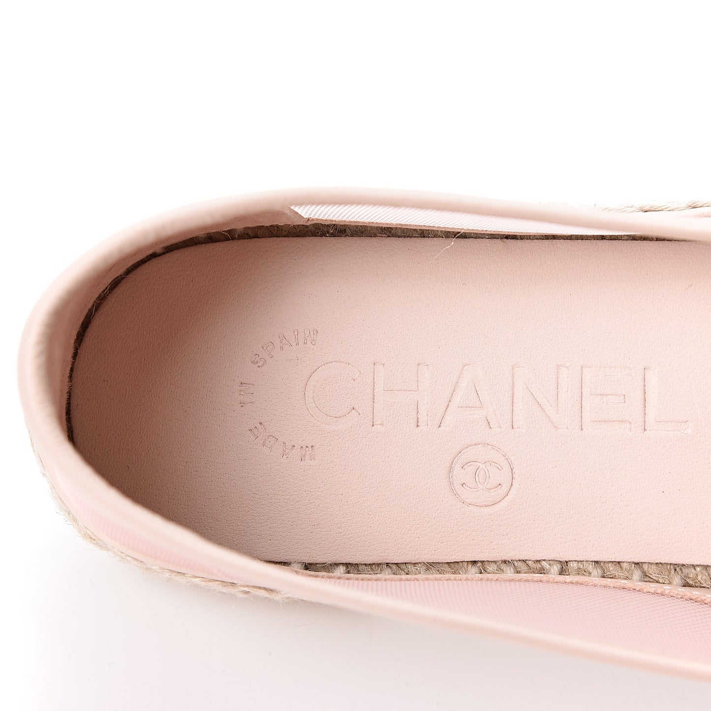 Mesh Grosgrain CC Espadrilles 36 Pink
