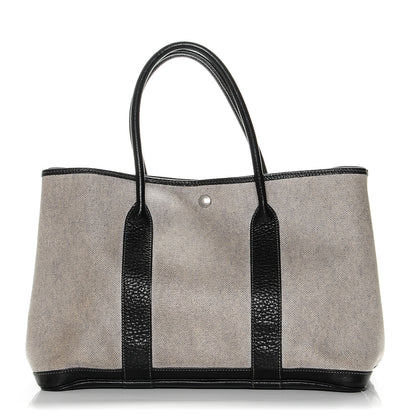 Hermes Buffle Skipper Toile Garden Party 36 MM Tote Black 1 of 6