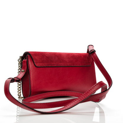 Chloe Suede Calfskin Mini Faye Shoulder Bag Tulip Red 3 of 11